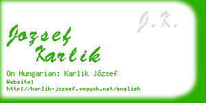 jozsef karlik business card