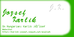 jozsef karlik business card